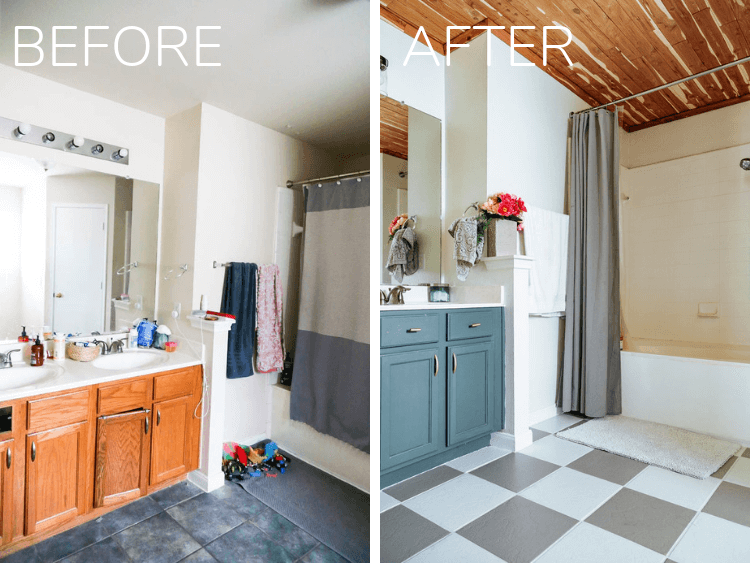 casa de banho antes e depois com pintura